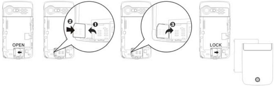 E-TEN X800 - Installer la carte SIM - 1
