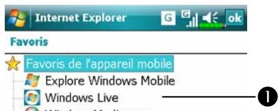 E-TEN X800 - Afficher les Châines et les Favoris de l'appareil Mobile - 1