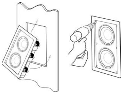 KLIPSCH IN-WALL SUBWOOFER - Installation des enceintes (pour une construction neuve, passer à l'objet 3) - 1