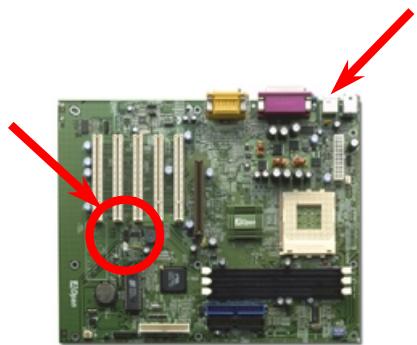 AOPEN AK33 - L'arrière du Panneau PC99 marqué en couleur - 4