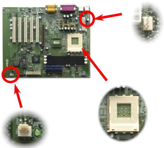 AOPEN AK33 - Socket CPU et Connecteur du Ventilateur - 1