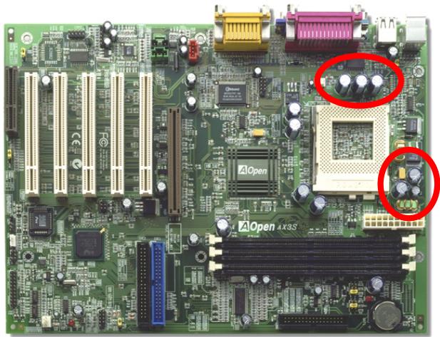 AOPEN AX3S - Basse capacité ESR de 1500UF - 1