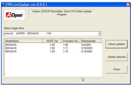 AOPEN DUW1616ARR - Installation de l'utilitaire Firmware Liveupdate - 2