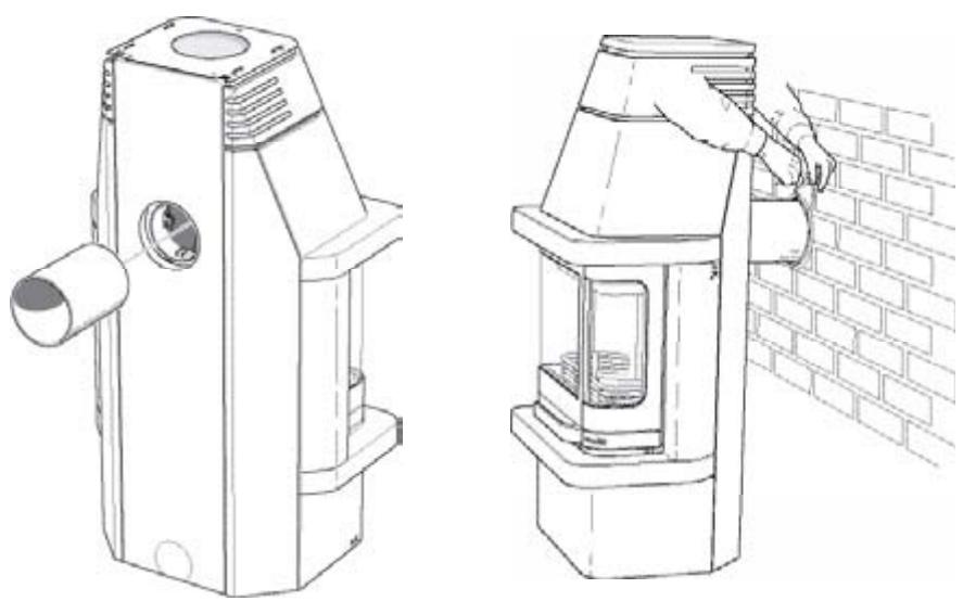 HANDOL H25 - Raccordement par larrriere au conduit de cheminée - 3