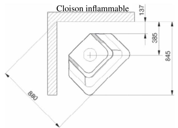 HANDOL H25 - Distances d'installation aux murs et au plafond - 1
