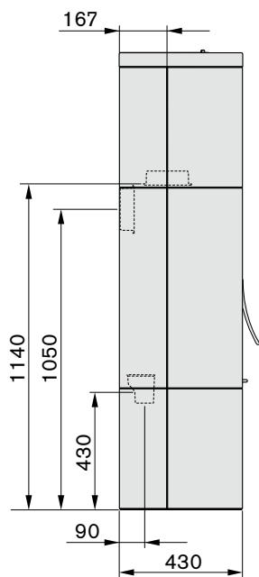 HANDOL H34T - Distances d'installation par rapport aux murs et au plafond - 2
