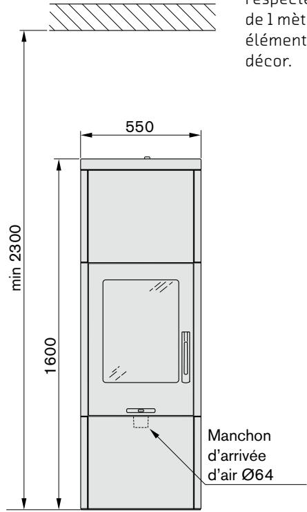 HANDOL H34T - Distances d'installation par rapport aux murs et au plafond - 1