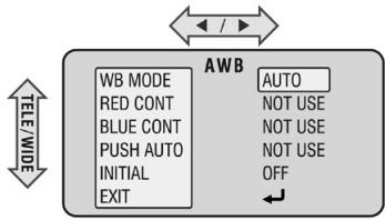ENEO VKC-1335 - Menu principal - AWB (équilibre des blancs automatique) - 1