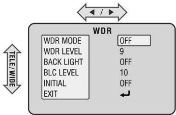 ENEO VKC-1335 - Menu principal - WDR (large plaque dynamique) - 1