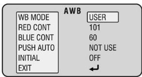 ENEO VKC-1335 - Menu principal - AWB (équilibre des blancs automatique) - 4