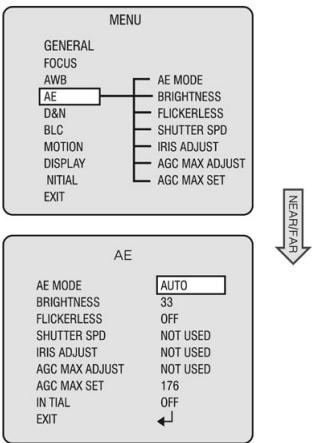 ENEO VKC-1417IR - Menu principal - AE - 1