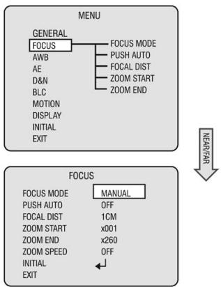 ENEO VKC-1417IR - Menu principal - FOCUS - 1