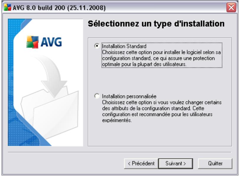 AVG ANTI-VIRUS 8.5 - Sélection du type d'installation - 1