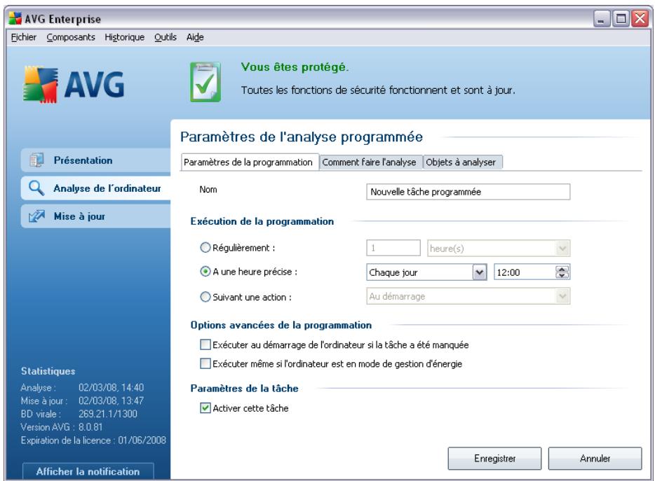 AVG 8.5 ANTI-VIRUS - Paramètres de la programmation - 1