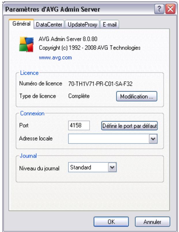 AVG 8.5 ANTIVIRUS NETWORK EDITION - Onglet général - 1