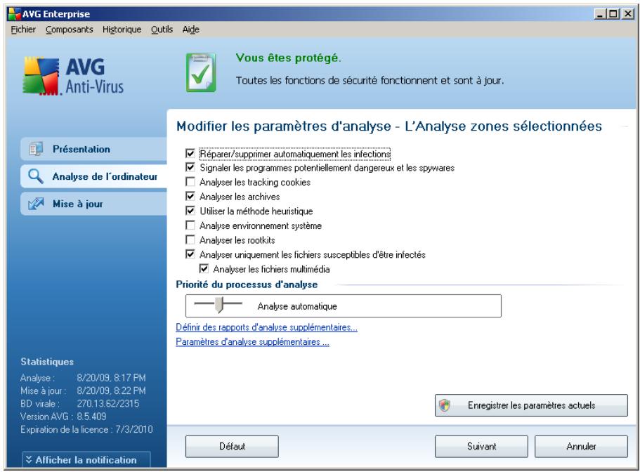AVG 8.5 FILE SERVER EDITION - Modification de la configuration de l'analyse - 1