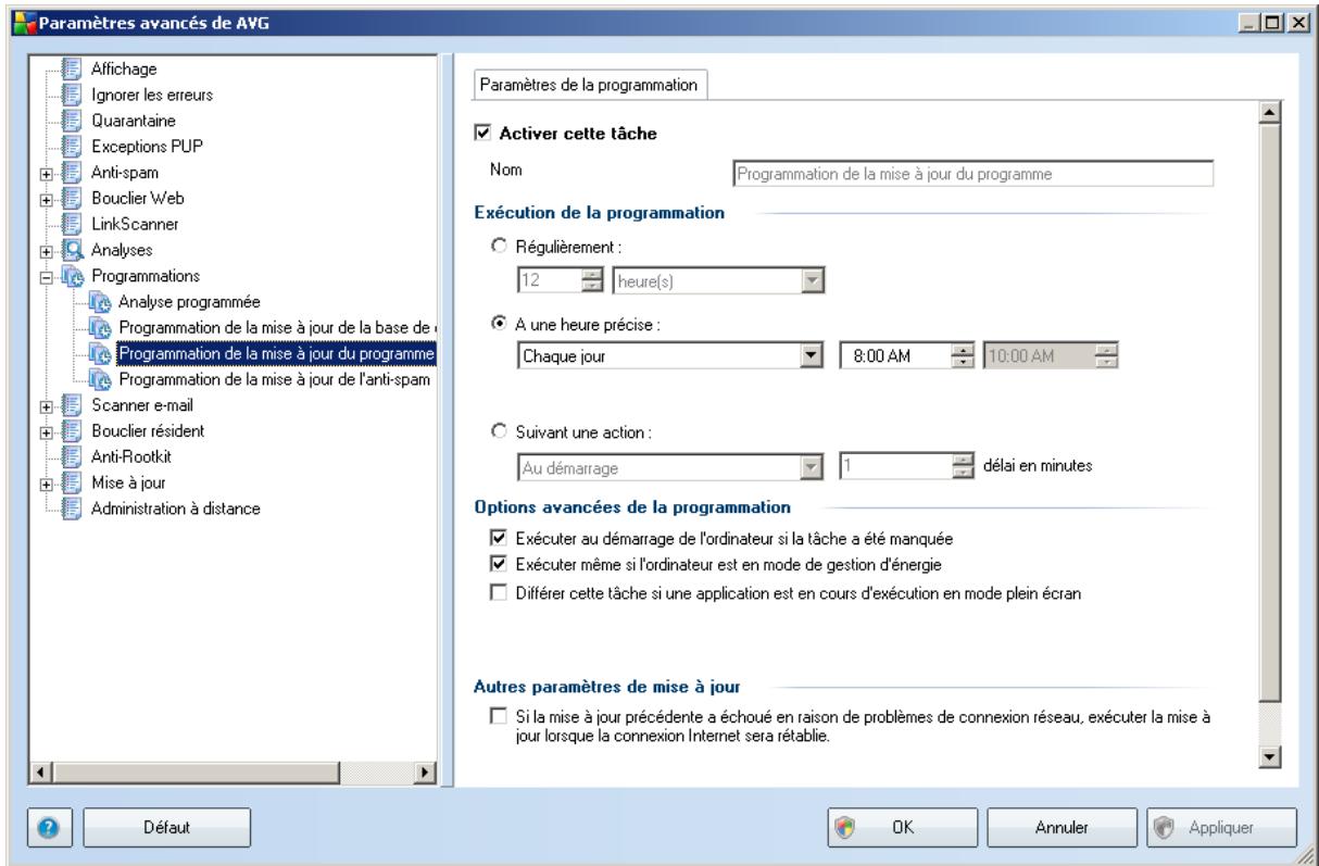 AVG 8.5 FILE SERVER EDITION - Programmation de la mise à jour du programme - 1