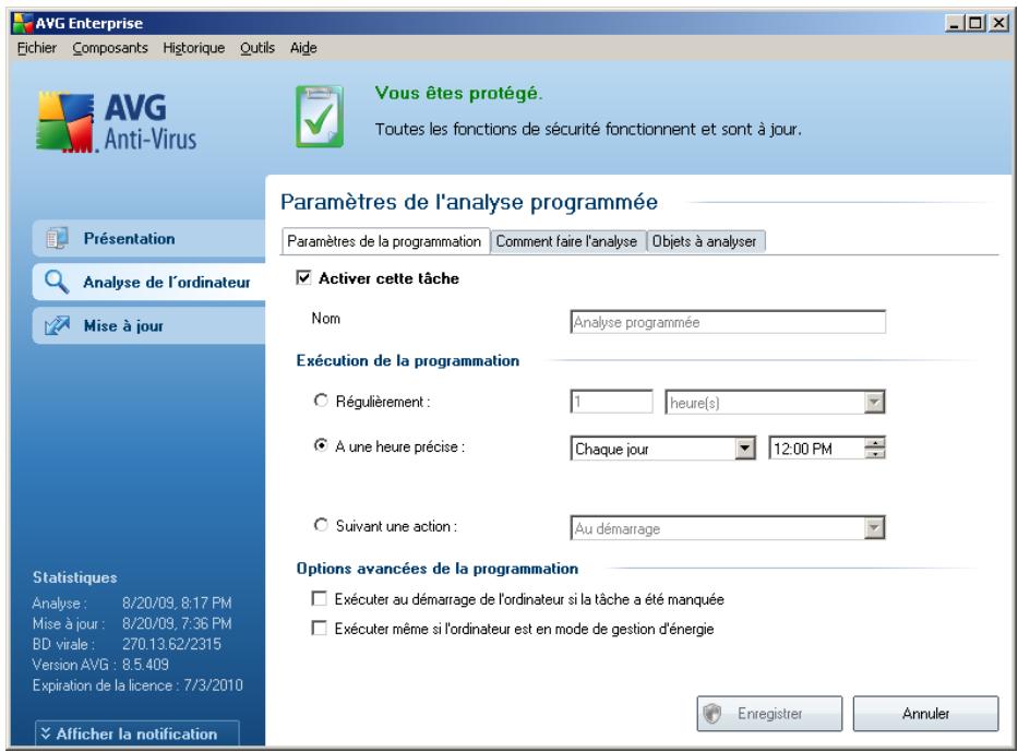 AVG 8.5 FILE SERVER EDITION - Paramètres de la programmation - 1