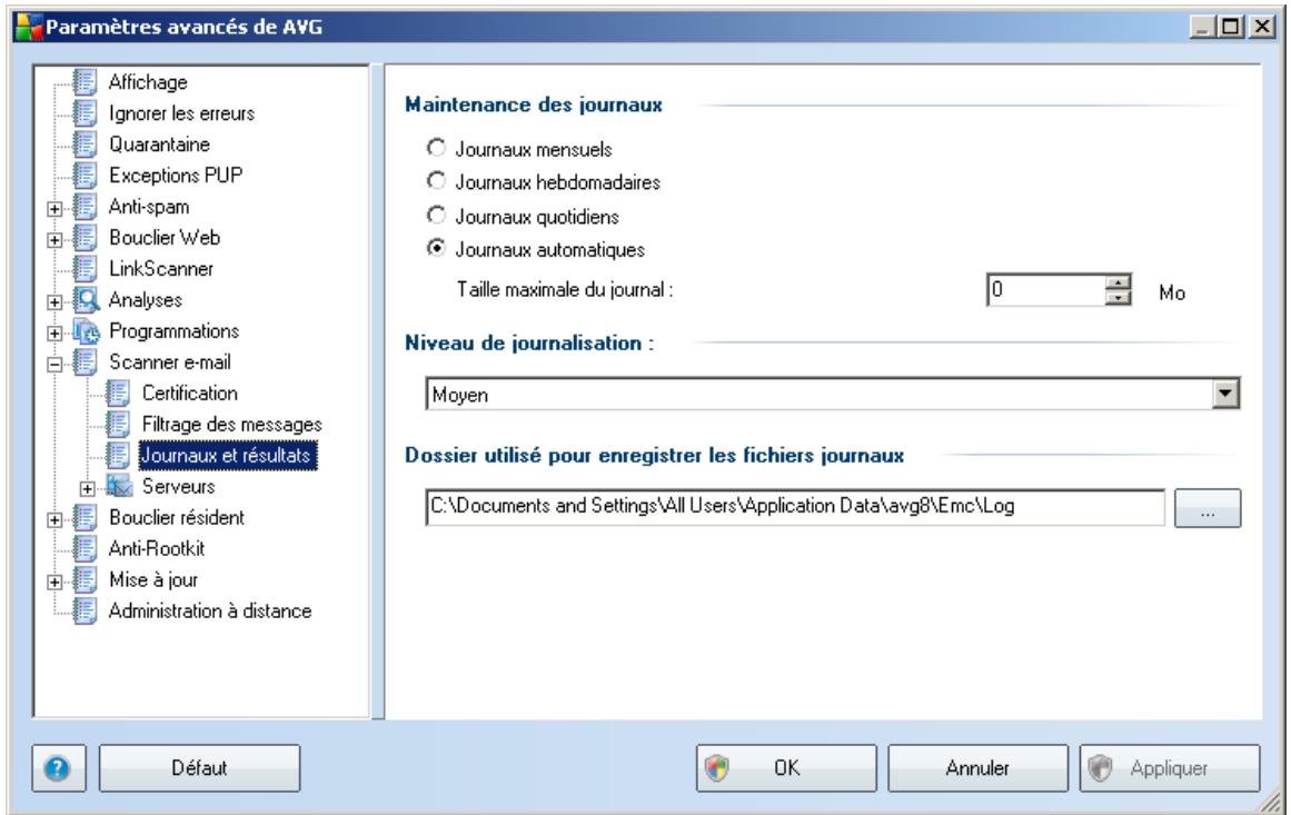 AVG 8.5 FILE SERVER EDITION - Journaux et résultats - 1