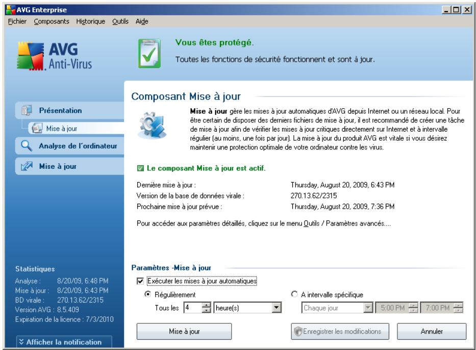 AVG 8.5 FILE SERVER EDITION - Interface du composant Mise à jour - 1