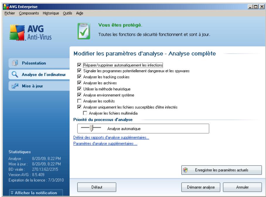 AVG 8.5 FILE SERVER EDITION - Modification de la configuration de l'analyse - 1