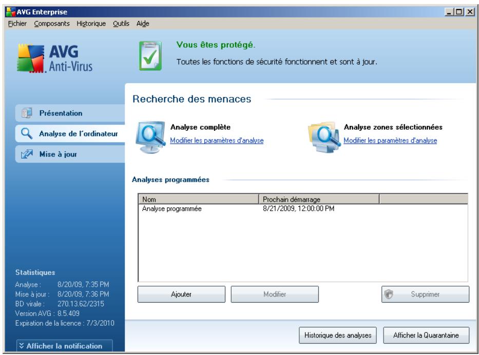 AVG 8.5 FILE SERVER EDITION - Interface d'analyse - 1