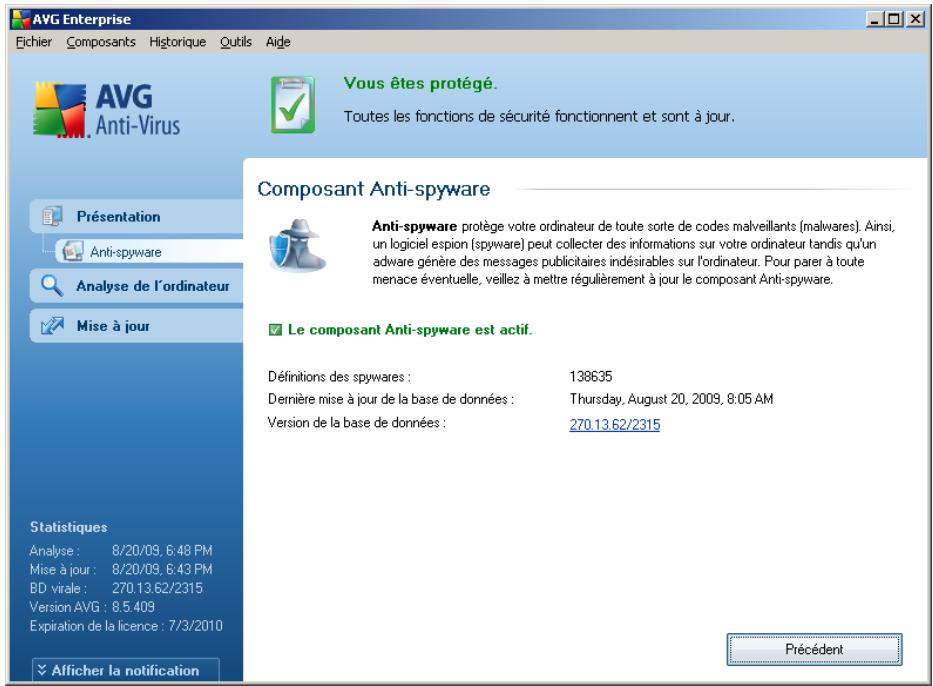 AVG 8.5 FILE SERVER EDITION - Interface de l'Anti-Spyware - 1