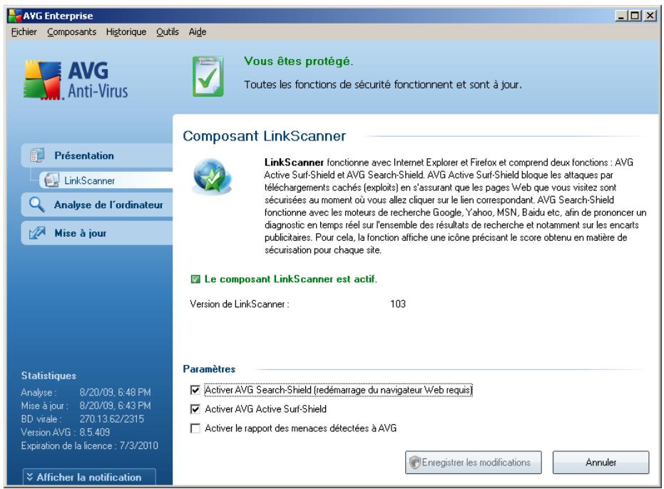 AVG 8.5 FILE SERVER EDITION - Interface de Link Scanner - 1