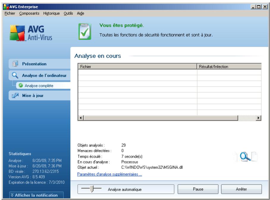 AVG 8.5 FILE SERVER EDITION - Lancement de l'analyse - 1