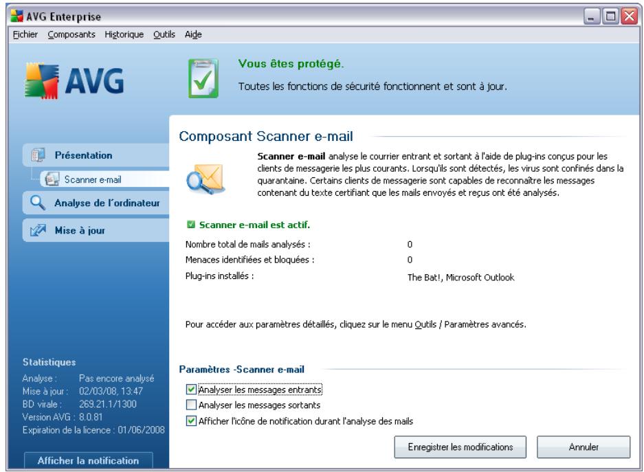 AVG 8.5 INTERNET SECURITY - Interface du scanner e-mail - 1