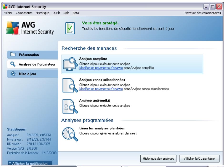 AVG 9 ANTI-VIRUS PLUS PARE-FEU - Interface d'analyse - 1