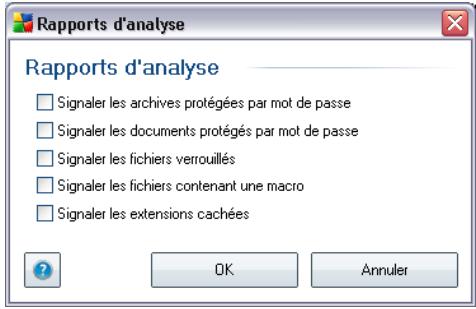 AVG 9 ANTI-VIRUS PLUS PARE-FEU - Définir des rapports d'analyse supplémentaires... - 1