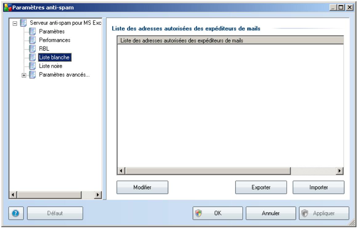 AVG EDITION SERVEUR DE MAIL 9.0 - Liste blanche - 1