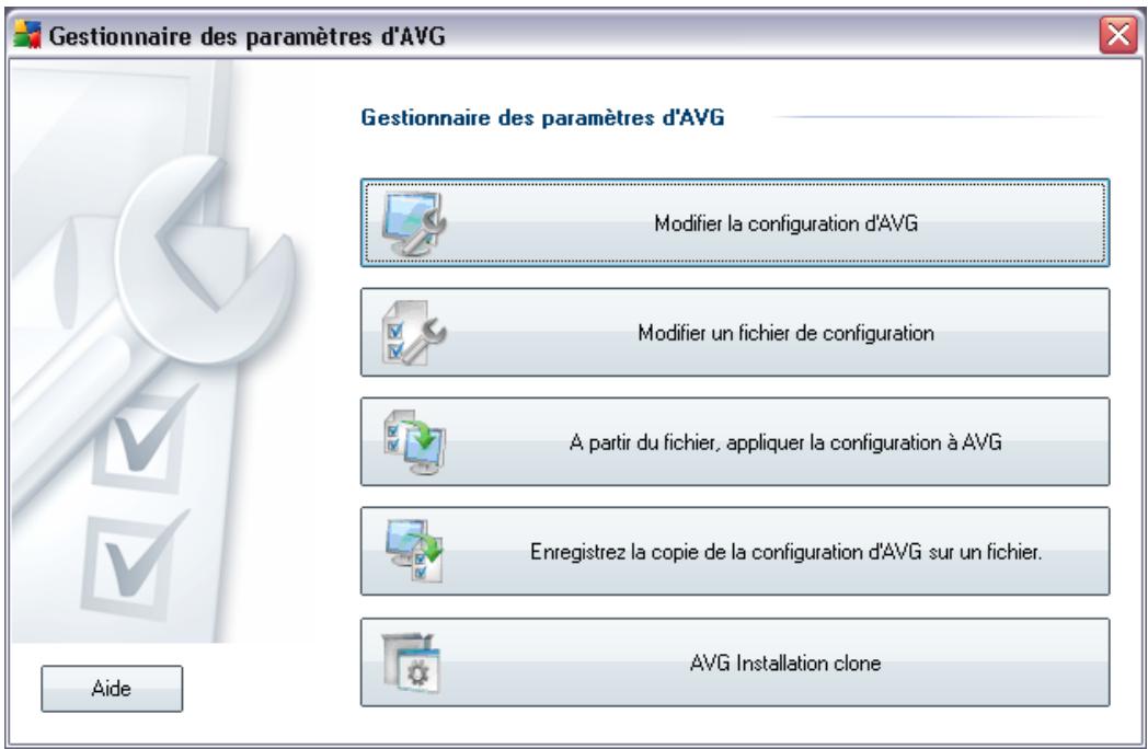 AVG EDITION SERVEUR DE MAIL 9.0 - Gestionnaire des paramètres AVG - 1