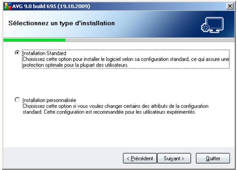 AVG EDITION SERVEUR DE MAIL 9.0 - Sélection du type d'installation - 1