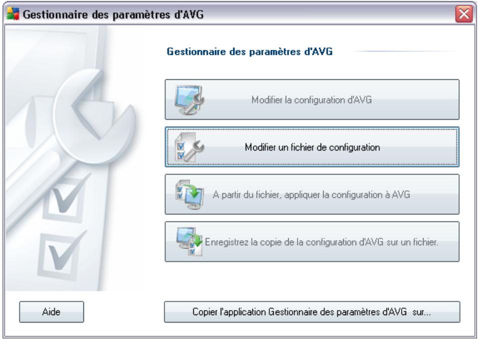 AVG INTERNET SECURITY NETWORK EDITION - Gestionnaire des paramètres d'avg - 1