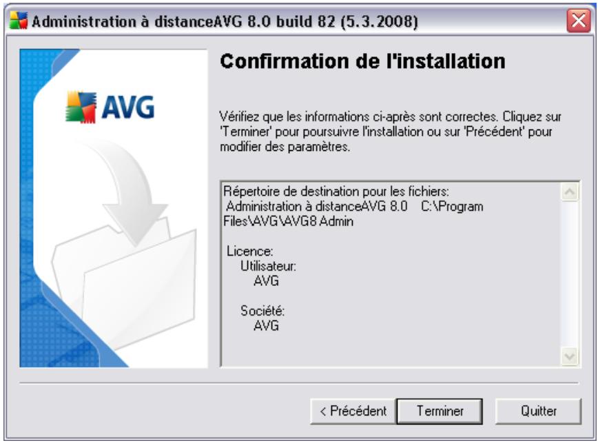AVG INTERNET SECURITY NETWORK EDITION - Résumé de l'installation - 1