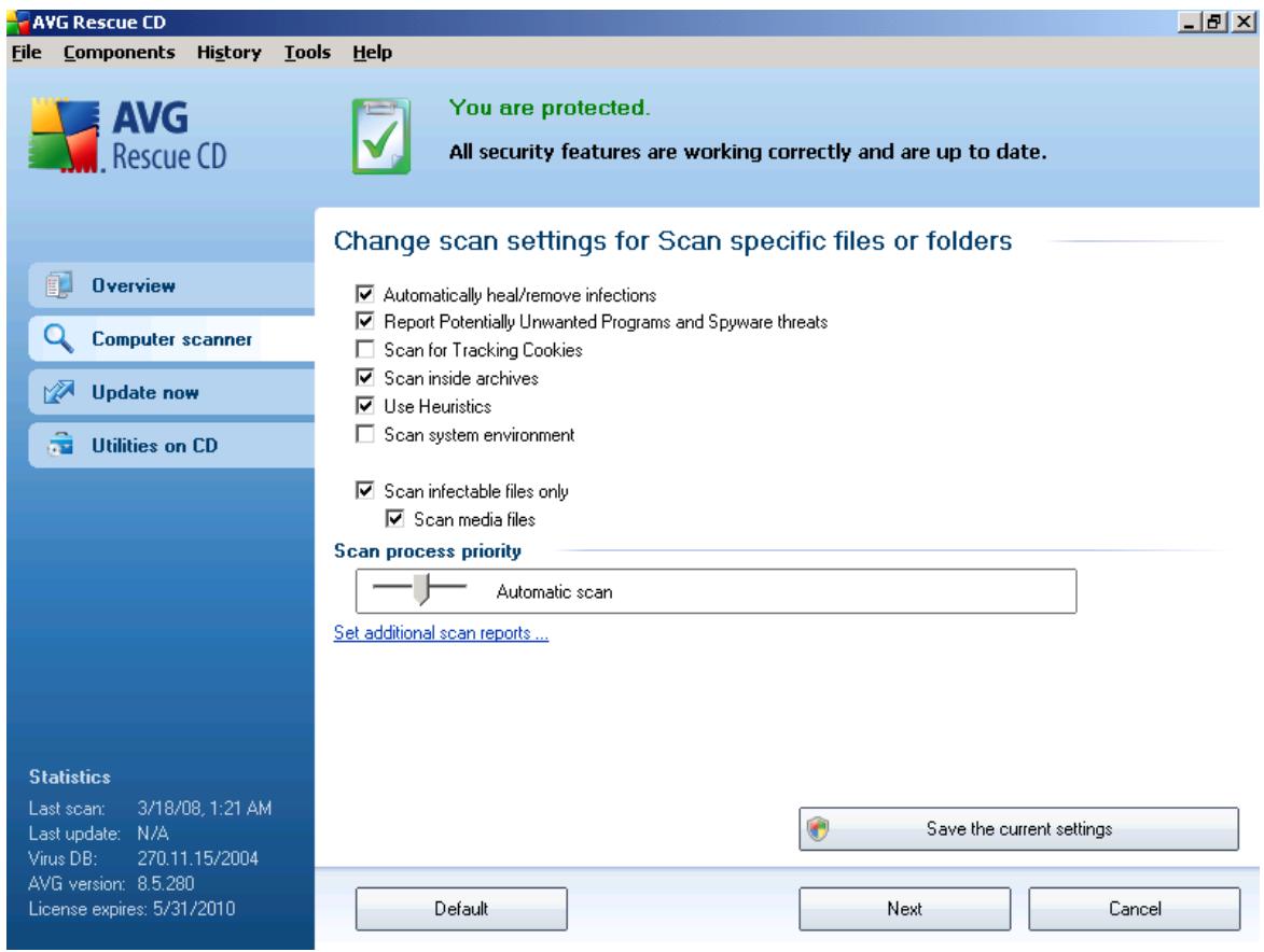 AVG RESCUE CD - Scan Specific FFiles or Folders - 1