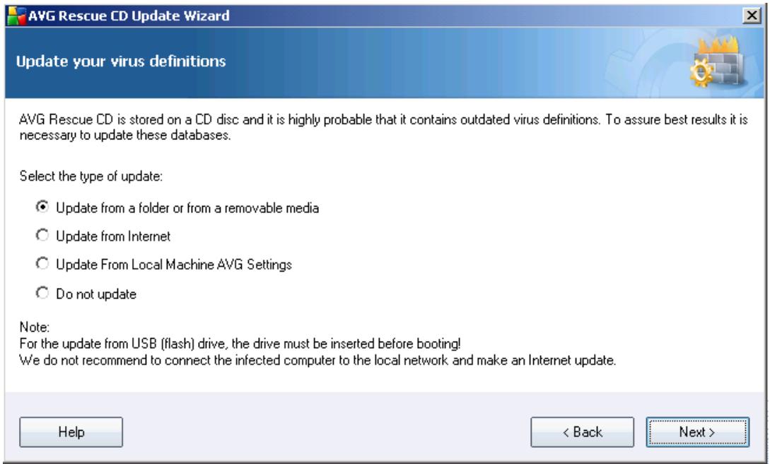 AVG RESCUE CD - b) AVG Rescue CD update selection - 1