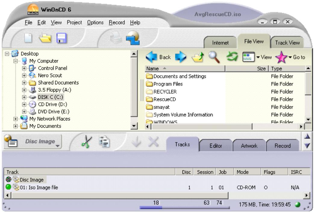 AVG RESCUE CD - c) WinOnCD 6.0 - 2