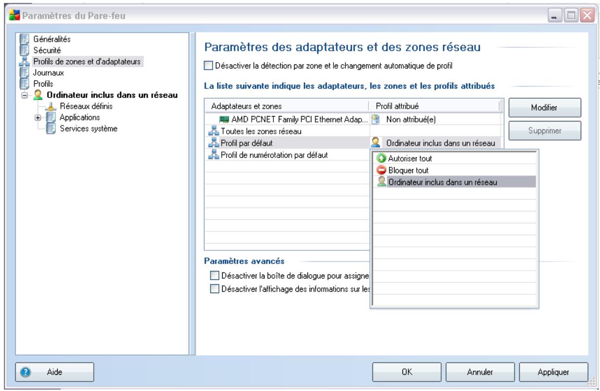 AVG INTERNET SECURITY 9 - Profils de zones et d'adaptateurs - 1
