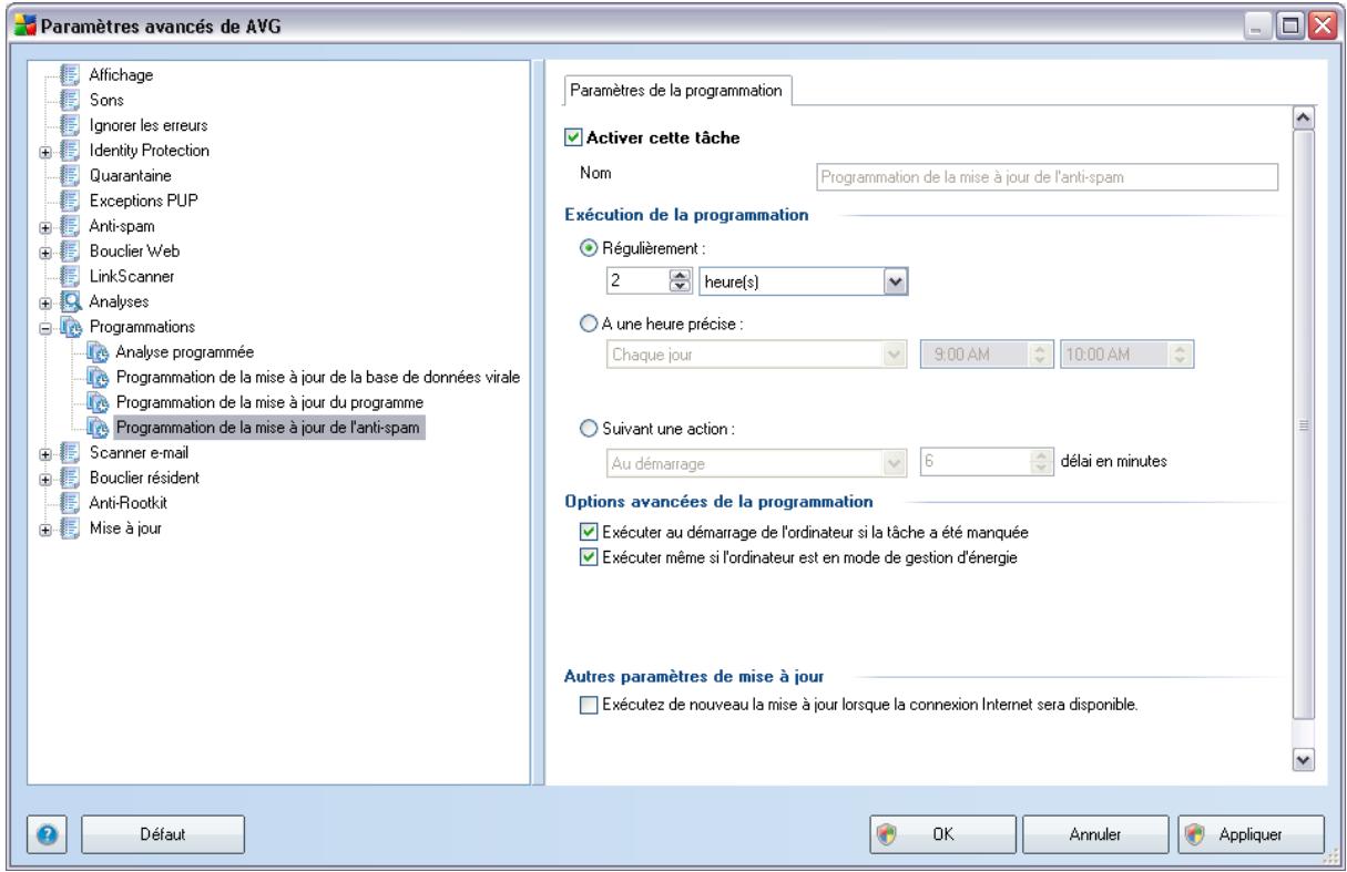 AVG INTERNET SECURITY 9 - Programmation de la mise à jour de l'anti-spam - 1