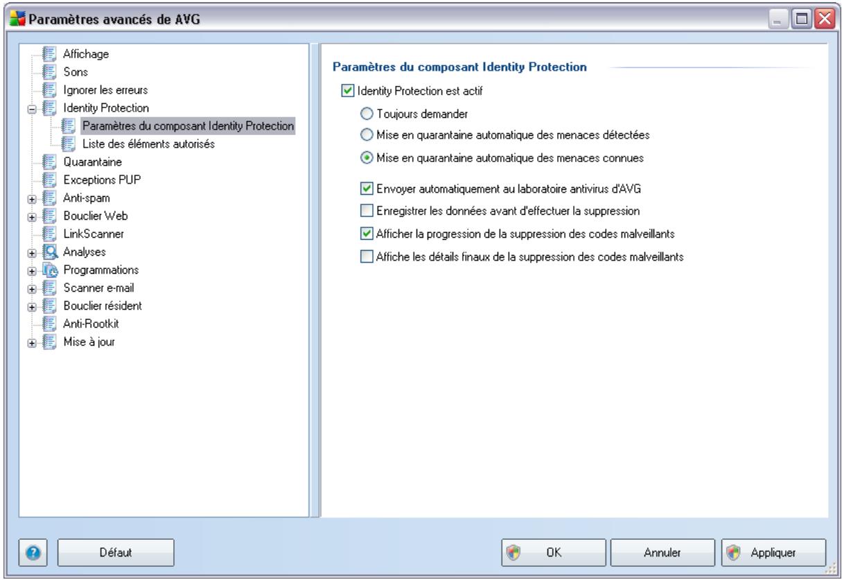 AVG INTERNET SECURITY 9 - Paramètres d'Identity Protection - 1