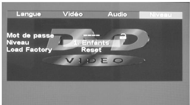 VIETA DVD-30 - Paramétrage du mot de passe et des niveaux de classification - 1