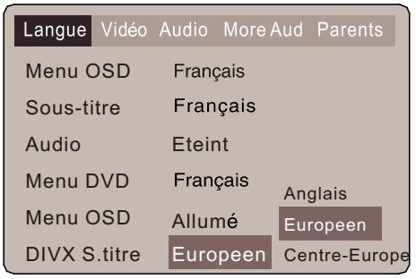 VIETA DVD-45 - Configuration du menu Langue - 5