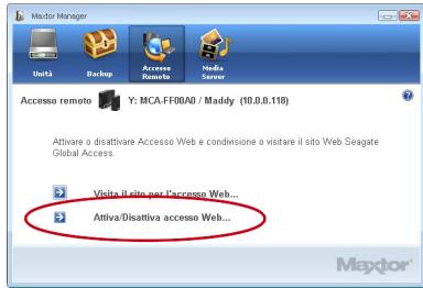 MAXTOR CENTRAL AXIS BUSINESS - Collegare l'account Seagate Global Access con l'account Central Axis. - 1