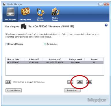 MAXTOR CENTRAL AXIS BUSINESS - Configuration d'un compte utilisateur central axis - 1
