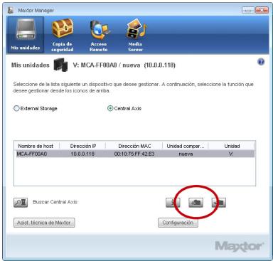 MAXTOR CENTRAL AXIS BUSINESS - Configure una cuenta de usuario de Central Axis: - 1