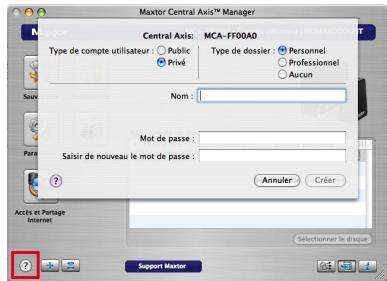 MAXTOR CENTRAL AXIS BUSINESS - Configuration d'un compte utilisateur central axis - 1