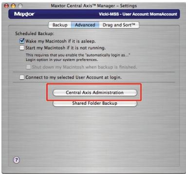 MAXTOR CENTRAL AXIS BUSINESS - Set Up the Central Axis Storage Server and Create an Administrator Password: - 1